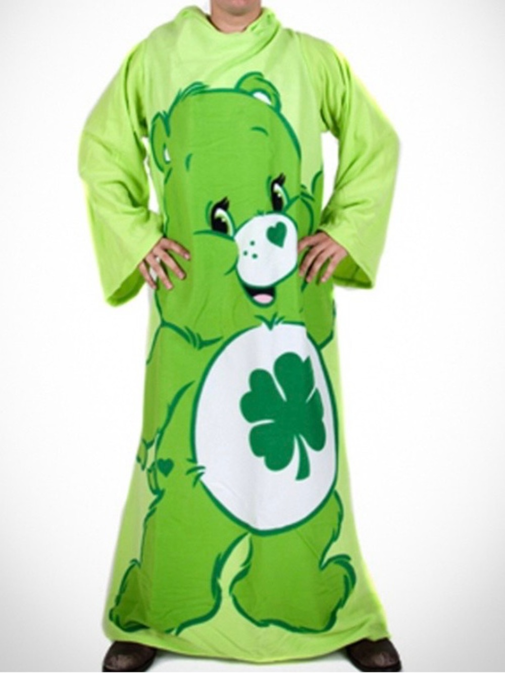 Care Bears Lime Green Shamrock Wearable Blanket Hoodie